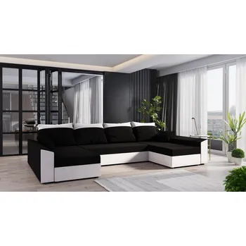 Sedací souprava Rozkládací sedací souprava do U PARI - černá / bílá 2