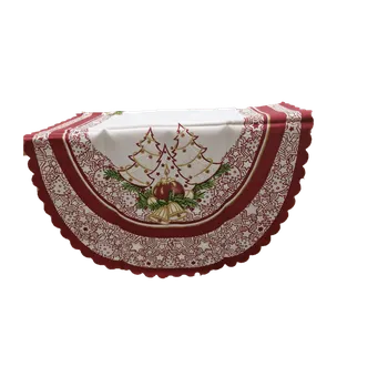 Chňapka Vánoční dekorační ubrus 50x100cm bordó stromky