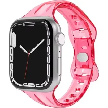 Příslušenství k chytrým hodinkám eses Silikonový transparentní řemínek pro Apple Watch - Růžový, 38mm, 40mm, 41mm
