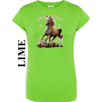 Dívčí tričko levne-bavlnene-damske-tricko-digitalni-potisk-kun Barva: Lime - limetková, velikost: eu 32/34 viz tabulka pod výrobkem