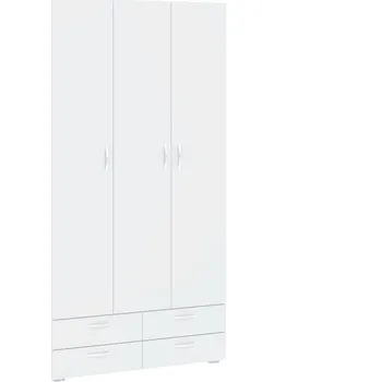 Šatní skříň Třídveřová šatní skříň 111 cm se šuplíky RICHLAND - bílá
