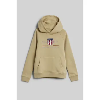 Dívčí mikina MIKINA GANT ARCHIVE SHIELD RAGLAN HOODIE BEIGE GREEN