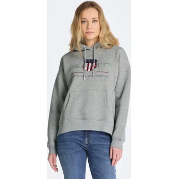 Dámská mikina MIKINA GANT REL ARCHIVE SHIELD HOODIE GREY MELANGE