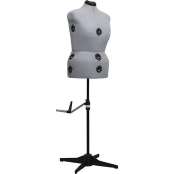 Věšák vidaXL Marketos Nastavitelná dámská figurína šedá L vel. 44–50