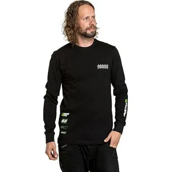 Pánské tričko Meatfly pánské tričko s dlouhým rukávem Appex Black | Černá | Velikost M | 100% bavlna