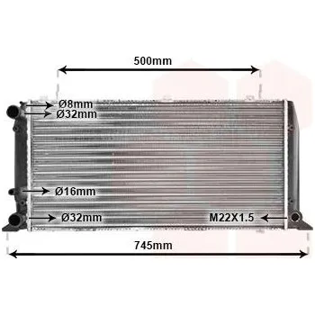 Chladič motoru Chladič, chlazení motoru VAN WEZEL 03002098