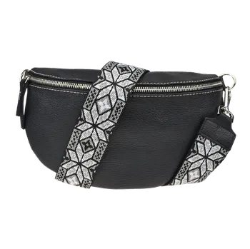 Kabelka NovaKabelka.cz Kožená italská crossbody kabelka Reni Grande Nera s přídavným popruhem XXIV