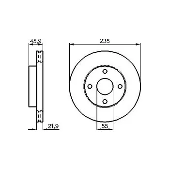 Brzdový kotouč Brzdové kotouče 235 mm Mazda 323 S VI (BJ) - BOSCH