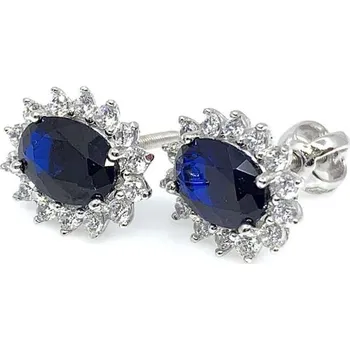 Náušnice Diante 59631595 Zlaté náušnice s modrým kamenem