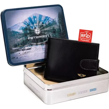 Peněženka Peterson Pánská peněženka v dárkové krabici - PTN 366Z 2-1-1-9665 BLACK/ RFID