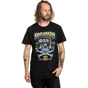 Pánská móda Meatfly pánské tričko Crossbones Black | Černá | Velikost XXXL | 100% bavlna