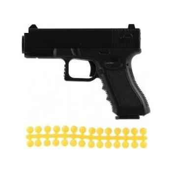Dětská zbraň Pistole na měkké kuličky kov/plast 10cm + náboje 28ks