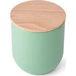 Dóza na potraviny KitchenCraft Idilica s víkem z bukového dřeva, 9 x 10 cm, zelená