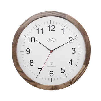 Hodiny JVD Dřevěné kulaté rádiem řízené hodiny JVD NR22009/78 (Rádiem řízený čas z Frankfurtu n. M. (RCC))