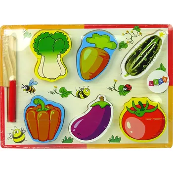 Dřevěná hračka Mamido Dřevěná sada ke krájení zeleniny 6 kusů