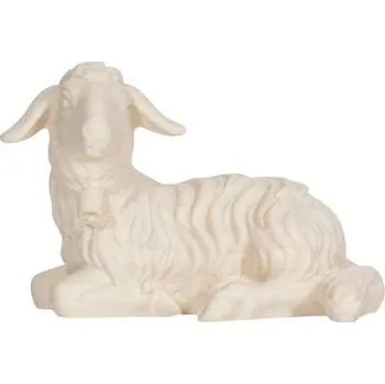 Vánoční dekorace Ornatis Jehně ležící Provedení: Přírodní bez malování, Velikost stojících figur dospělých postav: 9 cm Dřevěná vyřezávaná soška ležícího jehněte