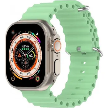 Řemínek na hodinky Silikonový oceánský řemínek pro Apple Watch Ultra 49mm / 46mm / 45mm / 44mm / 42mm - zelený