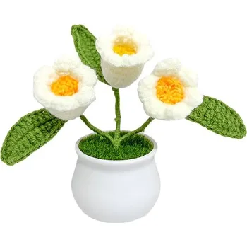 umělá květina ANNAM Konvalinka v bílém květináči konvalinka bílá, 8 × 11 cm