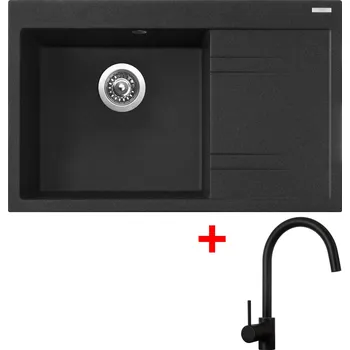 Granitový dřez Akční Sinks RIM 780 L Granblack + VITALIA černá