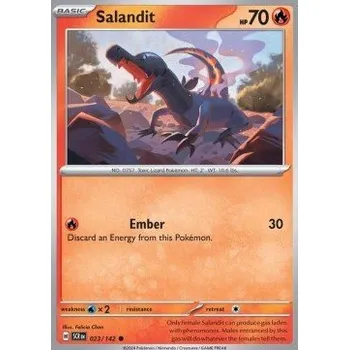 Sběratelská karetní hra Pokémon SCR 023/142 Salandit - Stellar Crown Stav: Near Mint, Verze: REVERSE HOLO