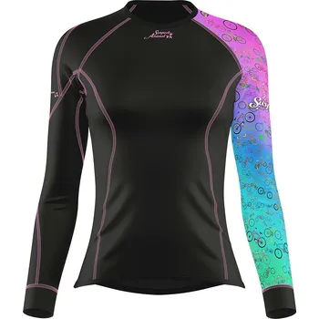 Dámské funkční triko s dlouhým rukávem AQUARELLE černá Bamboo Thermo - Růžová / XL