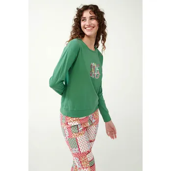 Dámské pyžamo Vamp - Bavlněné pyžamo s potiskem 21374 - Vamp green barley s