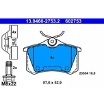 Sada brzdových destiček, kotoučová brzda ATE 13.0460-2753.2