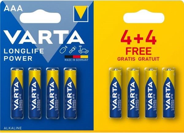 VARTA Alkaline Battery AAA (4+4 Free)
