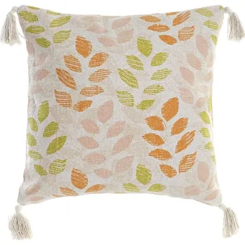Polštář Polštářek DKD Home Decor Béžová Polyester Bavlna Vícebarevná List rostliny (45 x 10 x 45 cm)