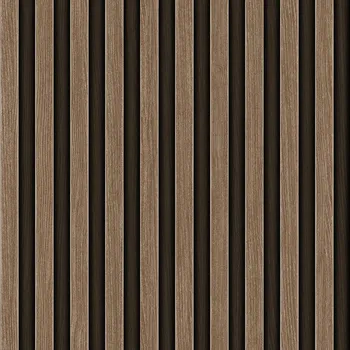 Tapeta AdaWall Vliesová tapeta na zeď, hnědá, imitace dřeva, lamely, 23211-2, Omega, AdaWall, velikost 10 x 1,06 m