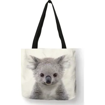 Velká plátěná taška na rameno zvířecí miminka koala