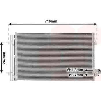 Výparník klimatizace Kondenzátor, klimatizace VAN WEZEL 06015703