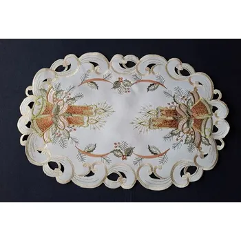 ubrus UBRUS vyšívaný 50 x 30 vánoční Terracotta