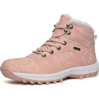 Pánská obuv Kotníkové boty zimní se šněrováním a kožešinovou podšívkou Barva: Růžová, Velikost: 40