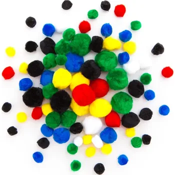 Výtvárné potřeby DP Craft Chlupaté kuličky barevné-mix 78 ks
