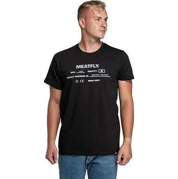 Pánské tričko Meatfly pánské tričko Sign Black | Černá | Velikost L | 100% bavlna