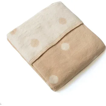 Dětská deka Bavlněná deka pro miminko s puntíky béžová 75x100