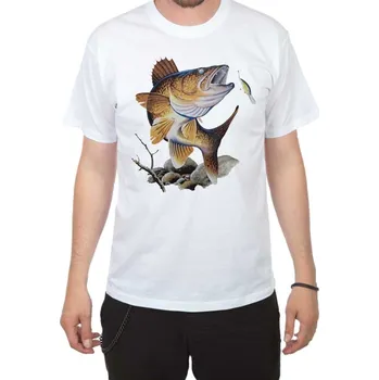 Pánské oblečení Tričko - Candát - bílé - XXXL