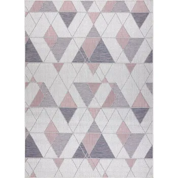 Koberec Kusový koberec Sion Sisal Triangles 3006 ecru/pink – na ven i na doma 120x170 cm