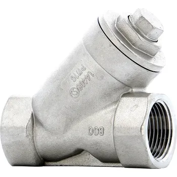 Ochranný vodní filtr SFERACO - Francie | Celonerezový filtr šikmý Y s nerezovým sítkem a odkalovací zátkou- NEREZ - INOX - 1/2" 357