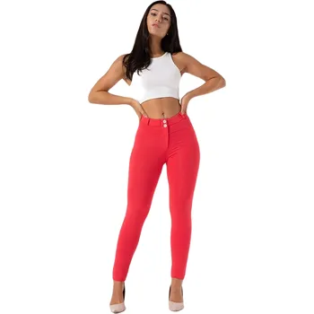 Dámské legíny Royal Wolf Push-Up pletené legíny Melody, red Velikost: S, Varianta: Nízký pas