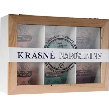 Čaj Sada čajů v dřevěném boxu - Krásné narozeniny