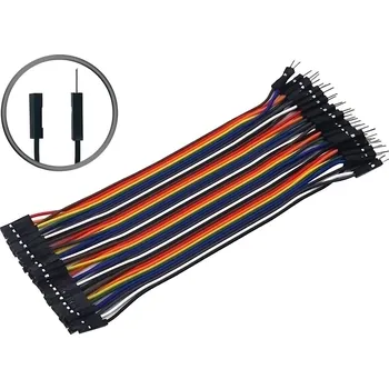 Elektrický konektor Barevný DuPont Kabel M-F (samec samice) 15cm 40ks