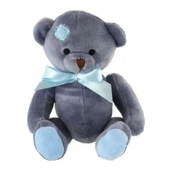 Dětské zboží Medvěd sedící s mašlí plyš 20cm modrý