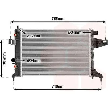 Motor automobilu Chladič, chlazení motoru VAN WEZEL 37002308
