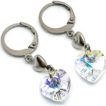 Náušnice Swarovski srdíčka Troubled - Multicolor