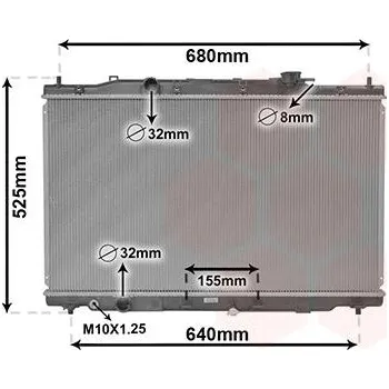 Motor automobilu Chladič, chlazení motoru VAN WEZEL 25012704