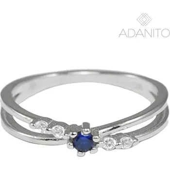 Prsten Stříbrný prsten s modrým zirkonem