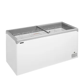 TEFCOLD NIC 501 SC – Prosklený pultový mrazák, 2-rovná posuvná víka, 367 l, bílý