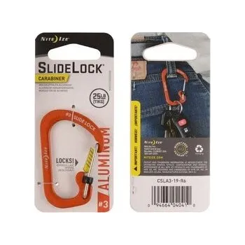 Vybavení pro přežití Nite Ize - Karabinek SlideLock® Carabiner Aluminum #3 - Pomarańczowy - CSLA3-19-R6